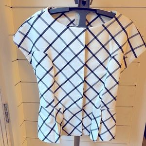 The Limited Scandal Collection Short Sleeve Cross Hatch Peplum Jacket